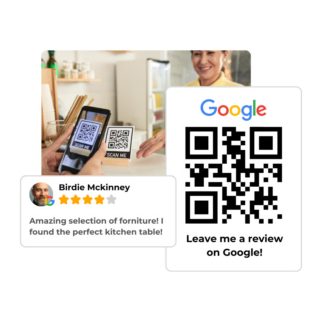 QR cards, NFC stands, smart links.